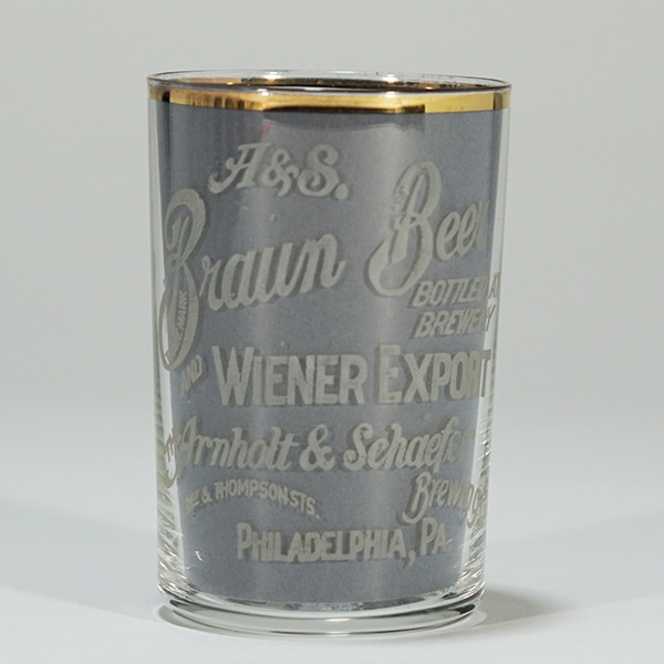 Arnholt Schaefer Brewing Braun Beer Etched Glass