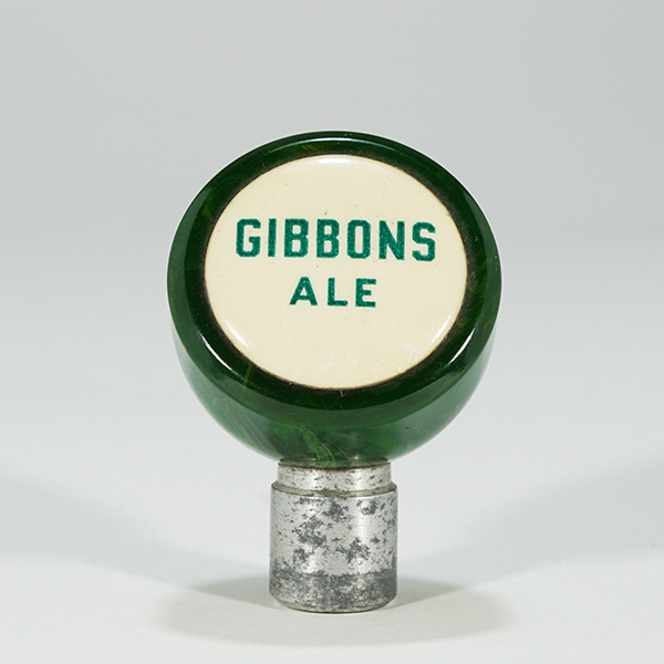 Gibbons Ale GREEN BAKELITE CHROME STEM Knob UNLISTED