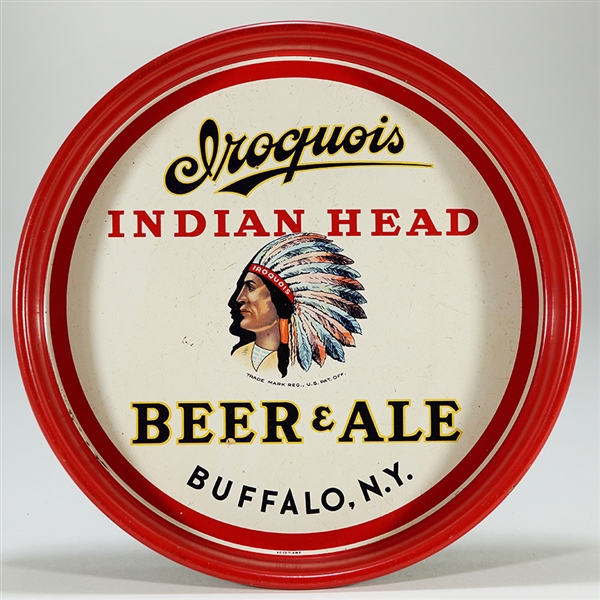 Iroquois Indian Head Native American Beer Tray