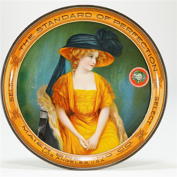 Maier Pre-proh Victorian Lady Beer Tray