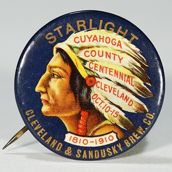 Cleveland Sandusky Cuyahoga Starlight Centennial Celluloid Pin