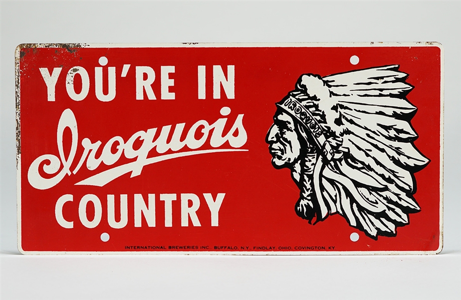 Iroquois Country Native American Headdress Tin Sign