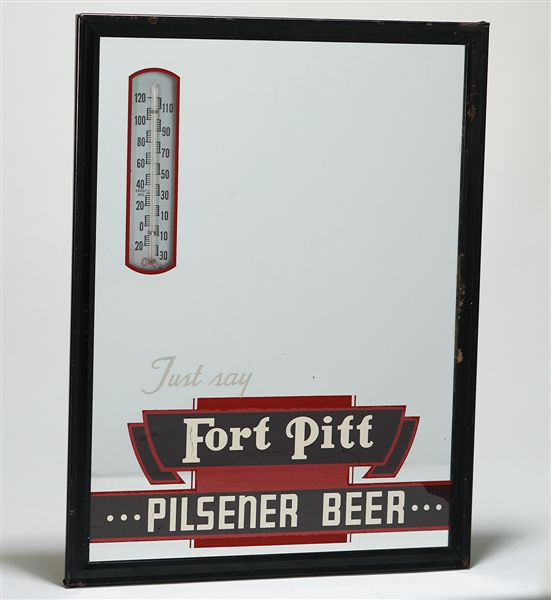 Fort Pitt Pilsener Beer Advertising Mirror Thermometer