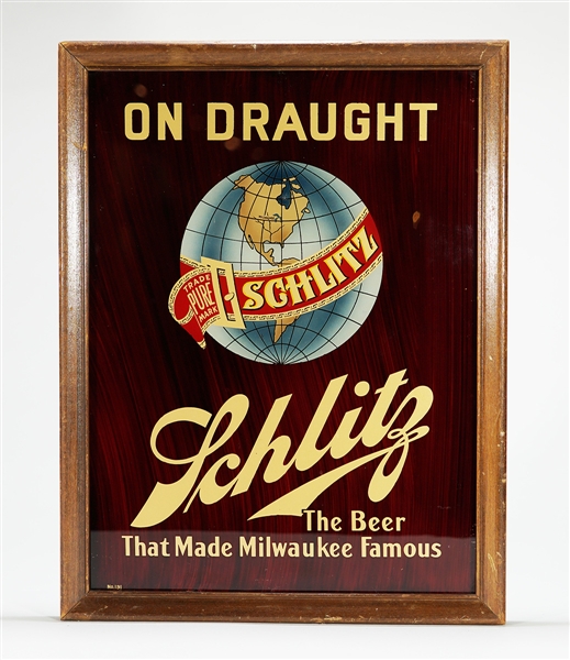 Schlitz On Draught GOLD Globe ROG Sign