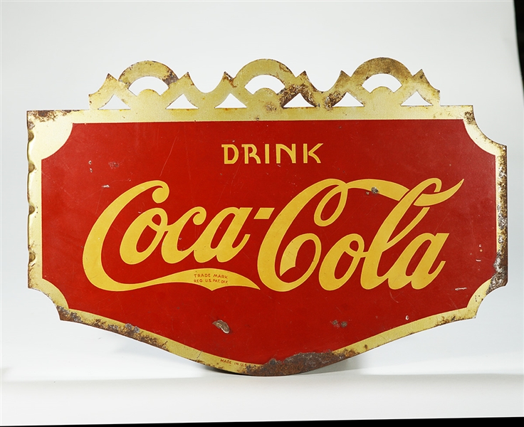 Coca-Cola Diecut Tin Flange Sign