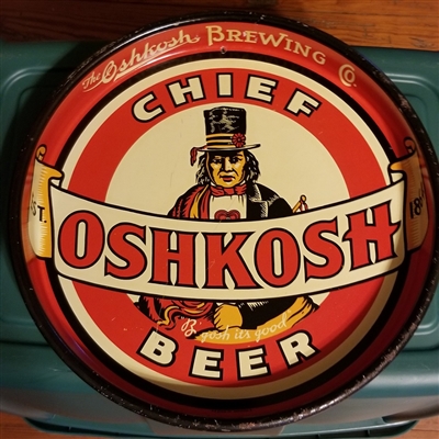 NABA LOT- Chief Oshkosh Beer Tray VERY TOUGH