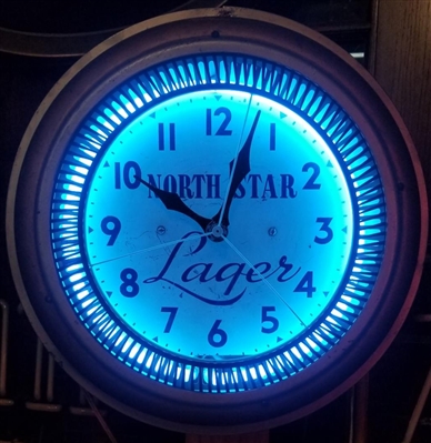 NABA LOT- North Star Lager Spinner Neon Advertising Clock