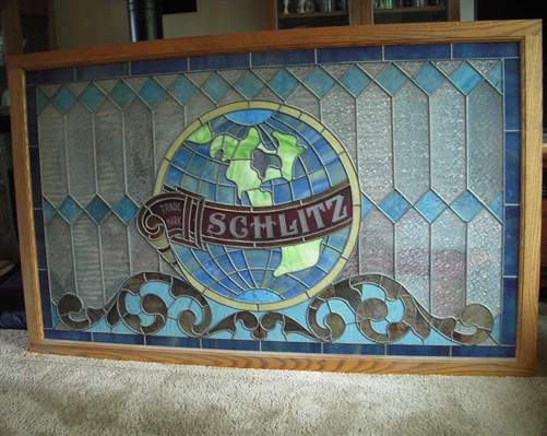 NABA LOT- Schlitz Stained Glass Window Sign