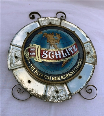 NABA LOT- Schlitz Reverse Painted Glass Mirror Sign Pre-prohibition