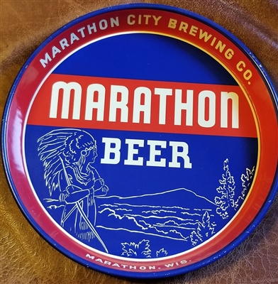 NABA LOT- Marathon Beer Tray Feather Headdress Native American Indian
