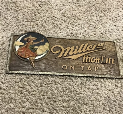 NABA LOT- Miller High Life On Tap Lady on Moon Composite Sign