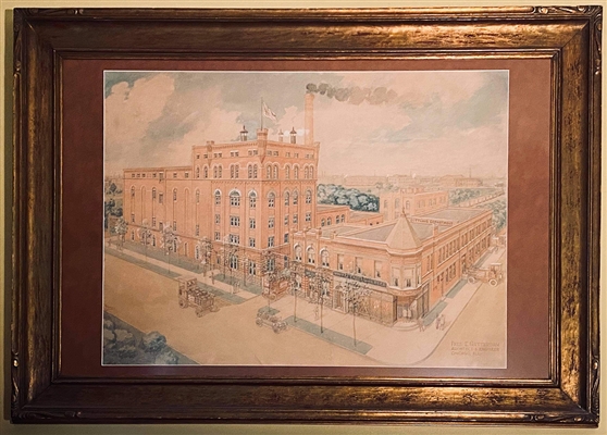 NABA LOT- White Eagle Brewing Factory Scene Architect Rendering Chicago 1913