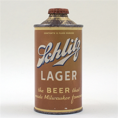 Schlitz Lager Beer Flat Bottom Cone Top 183-11