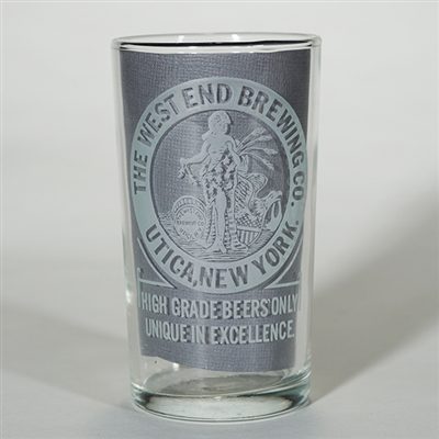West End Brewing Utica Etched Glass