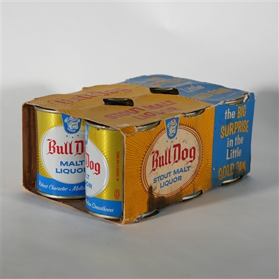 Bull Dog Malt Liquor STOUT LIDS Complete MINTY 6 Pack