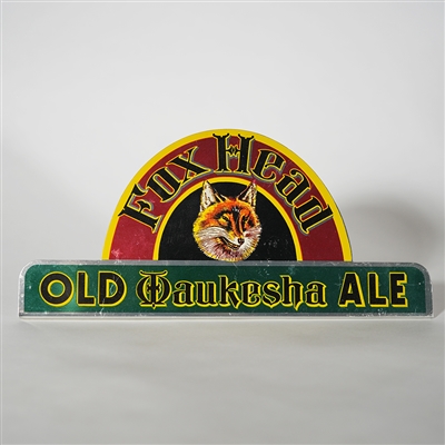 Fox Head Old Waukesha Ale Back Bar Shelf Metal Sign