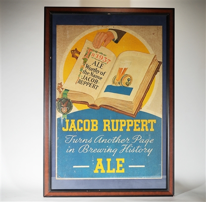 Jacob Ruppert Ale 1937 Brewing History Page Sign