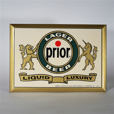 Prior Lager Liquid Luxury Celluloid over TOC Sign
