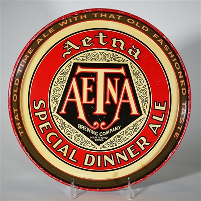 Aetna Special Dinner Ale Beer Advertising Tray