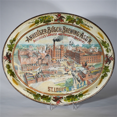 Anheuser-Busch Factory Scene Pre-prohibition Beer Tray