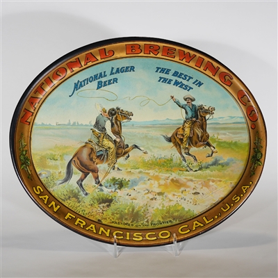 National Brewing PASTIMES ON THE FRONTIER Advertising Tray