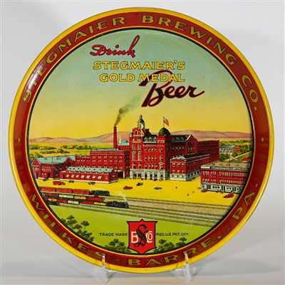 Stegmaier Brewing Gold Medal Beer Factory Scene PRE-PROHIBITION Tray