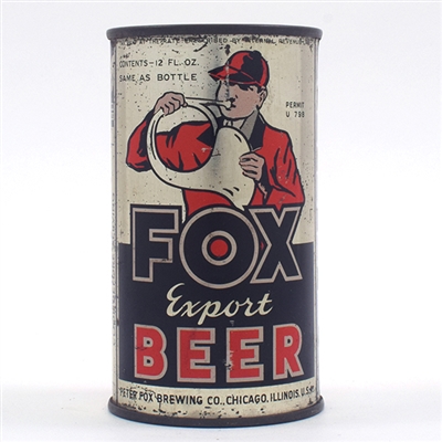 Fox EXPORT Beer Opening Instruction Flat Top 64-37 -RARE-