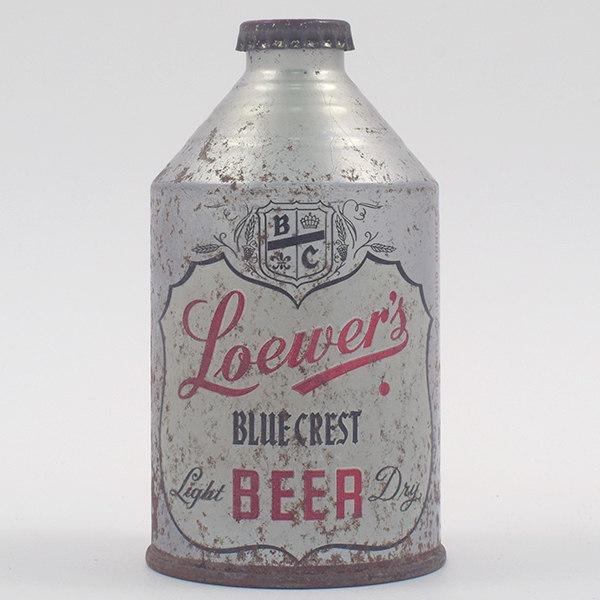 Loewers Blue Crest Beer Crowntainer Cone Top NORTHAMPTON 192-14