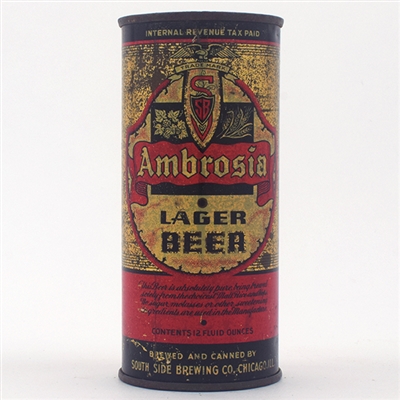 Ambrosia Beer Tall 12oz Instructional Flat Top RARE 31-12