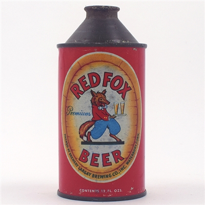 Red Fox Beer Cone Top WITHDRAWN FREE LT BLUE 180-26