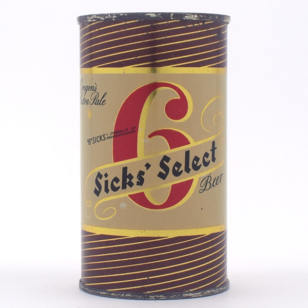 Sicks Select Beer Flat Top OREGON 133-13 SCARCE EXCELLENT