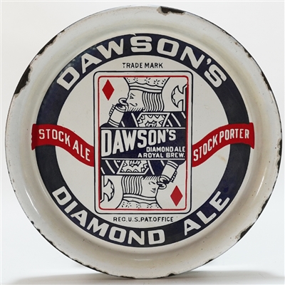 Dawsons Diamond Ale Royal Brew King Diamond Card Porcelain Tray TOUGH