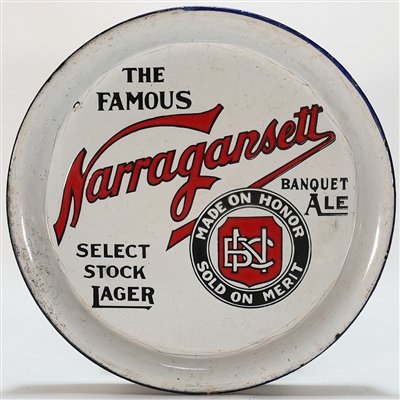 Narragansett Select Stock Lager Banquet Ale Porcelain Tray