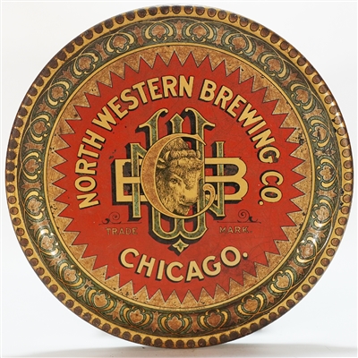 North Western Brewing Bison Head CHICAGO SHONK Tray ULTRA RARE
