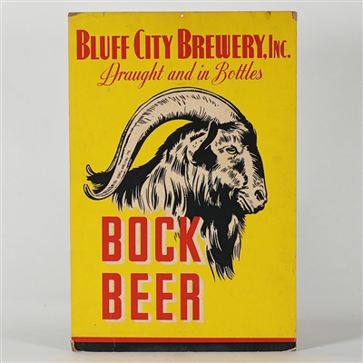 Bluff City Draught Bottles Bock Beer Sign
