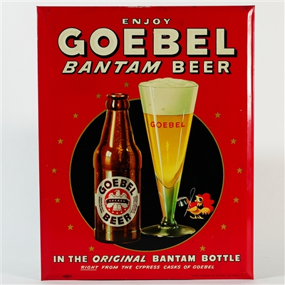 Goebel Bantam Beer Original ACL Bottle Debossed TOC Sign