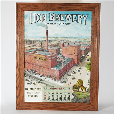 Lion Brewery Factory Scene Pre-prohibition Lithograph SCARCE