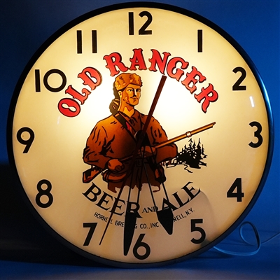 Old Ranger Beer Ale Illuminated Clock