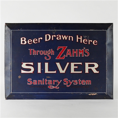 Zahms Beer Drawn Here Silver Sanitary System TOC SCARCE