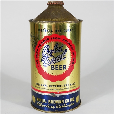 Gold Seal Beer Quart Cone Top 