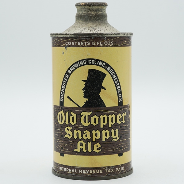 Old Topper Snappy Ale Cone Top WHITE TEXT 178-6
