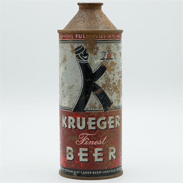 Krueger Finest BEER 16 OZ PINT Cone Top RARE 231-21