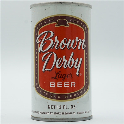 Brown Derby Lager Beer Pull Tab ORANGE STORZ OMAHA 46-28