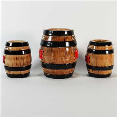 Metz and MY Ceramic Back Bar Barrel Banks Set 