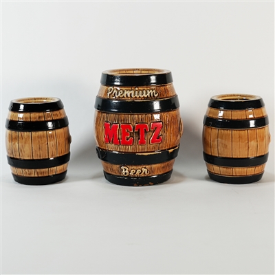 Metz and MY Ceramic Back Bar Barrel Banks Set 
