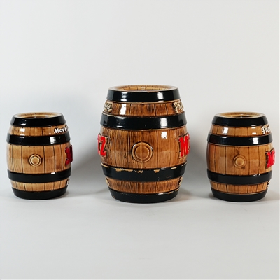Metz and MY Ceramic Back Bar Barrel Banks Set 