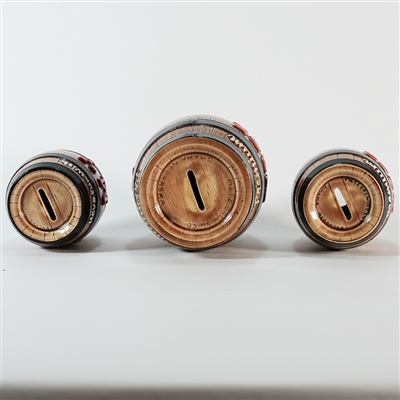 Metz and MY Ceramic Back Bar Barrel Banks Set 