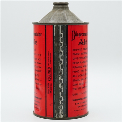 Burgermeister Ale Quart Cone Top SCARCE VARTN 204-17