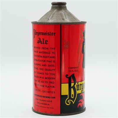 Burgermeister Ale Quart Cone Top SCARCE VARTN 204-17