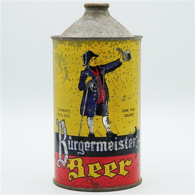 Burgermeister Beer Quart Cone Top QUART ON FACE 204-18